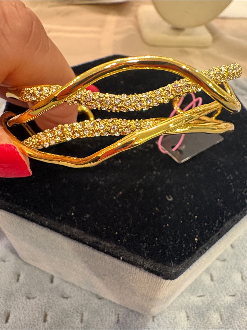 Gold Crystal Wave Cuff Bracelet-NWT